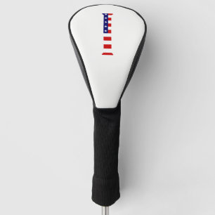 I Monogram overlaid on USA Flag dccnt Golf Head Cover