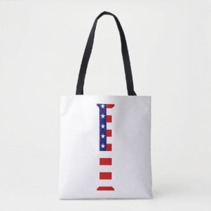 I Monogram overlaid on USA Flag stcnt Tote Bag