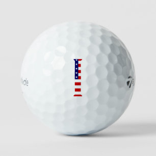 I Monogram overlaid on USA Flag tmtp5 gbcnt Golf Balls