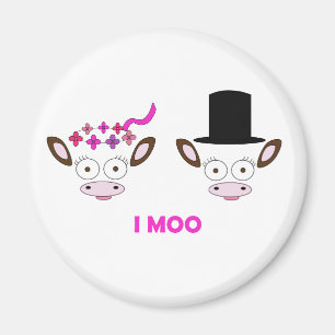 "I Moo" cow themed bridal Magnet