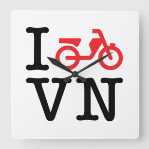 I Motorbike Vietnam Square Wall Clock