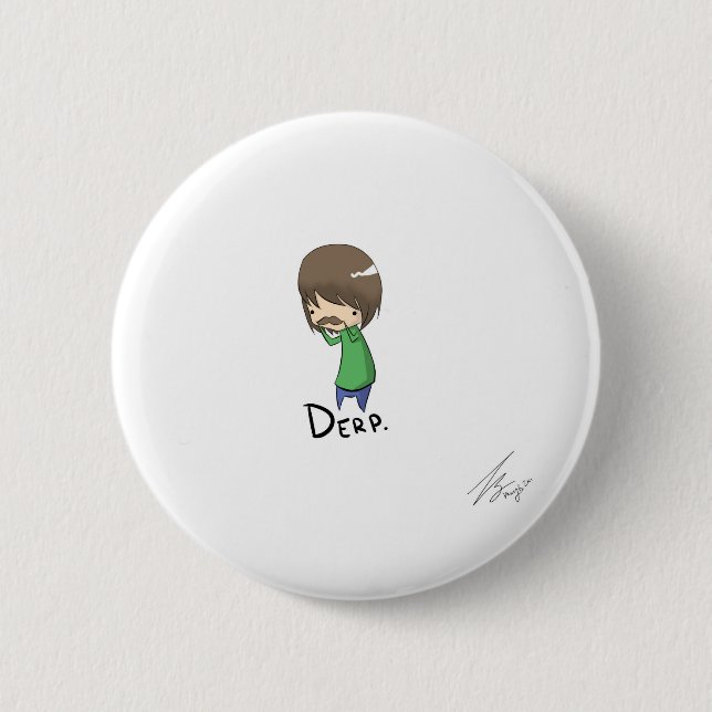 i moustache you a question 6 cm round badge (Front)