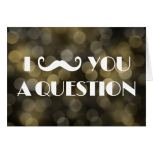 I Moustache You A Question Bokeh Lights Invitation