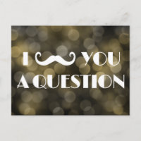 I Moustache You A Question Bokeh Lights Invitation
