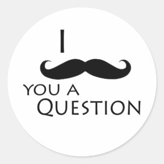 I moustache you a question classic round sticker