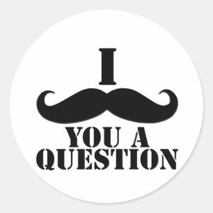 I Moustache You A Question Classic Round Sticker