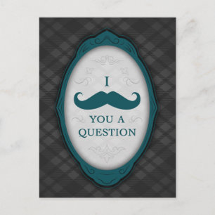 I Moustache You A Question Elegant Frame Invitation Postcard