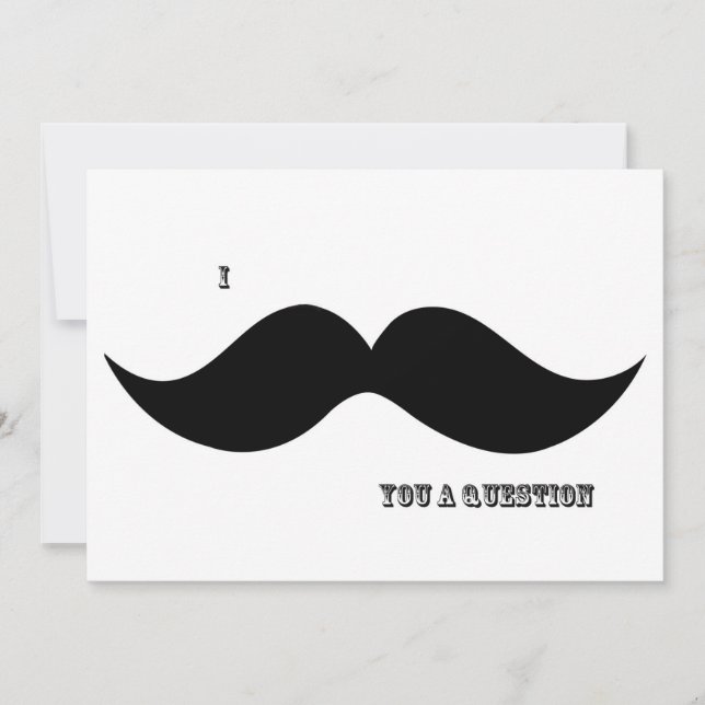 I Moustache You A Question - Invitation (Front)