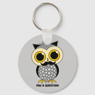 I moustache you a question owl key ring