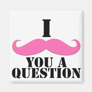 I Moustache You A Question Pink Moustache Magnet