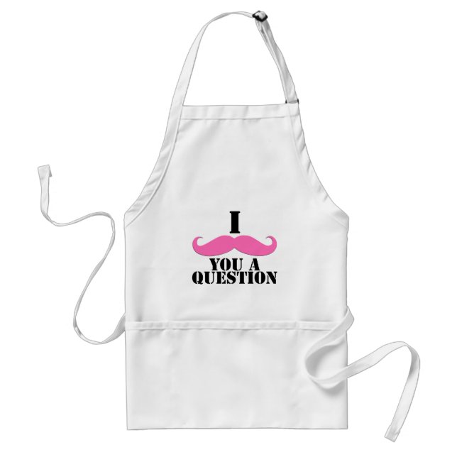 I Moustache You A Question Pink Moustache Standard Apron (Front)