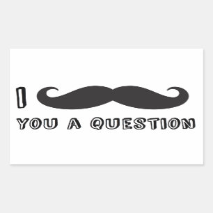I moustache you a question rectangular sticker