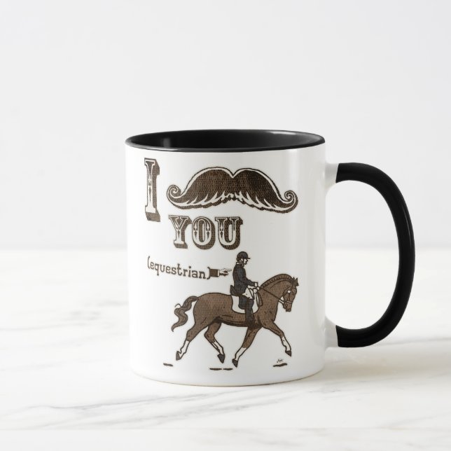 I moustache you equestrian mug (Right)
