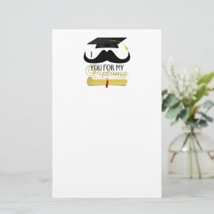 I moustache you for my Diploma with Graduation cap Stationery