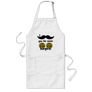 I moustache you for some burgers! long apron