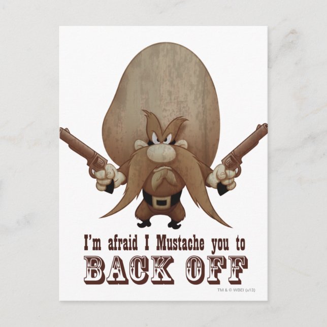 I Moustache You To Back Off Postcard (Front)