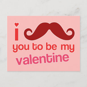 i moustache you to be my valentine postcard