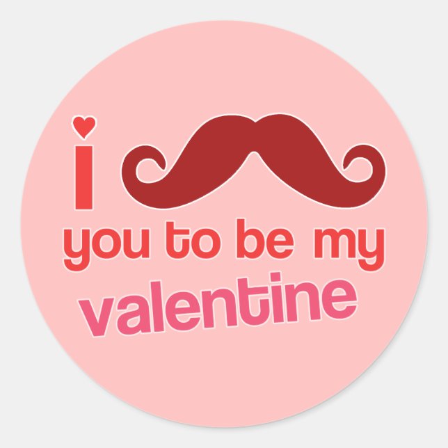 i moustache you to be my valentine sticker (Front)