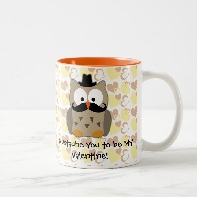 I Moustache You to be My Valentine Two-Tone Coffee Mug (Right)