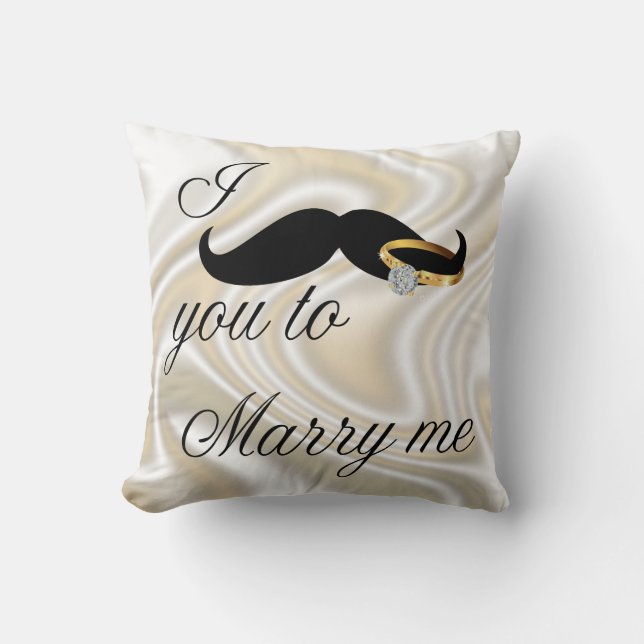 I Moustache you -to Marry Me Cushion (Front)