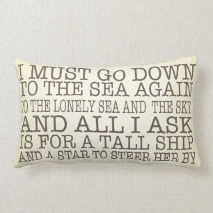 I Must Go Down to the Sea Pillow in Natural