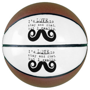I Mustache Fun Humor Basketball