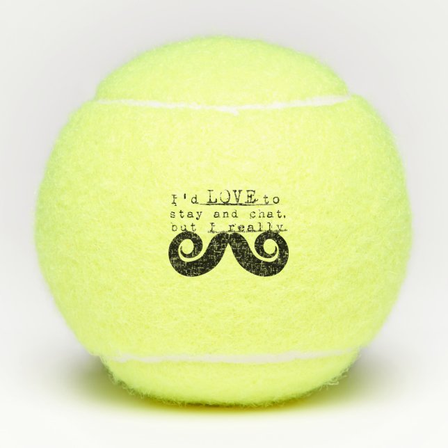 I Mustache Fun Humor Tennis Balls (Front)