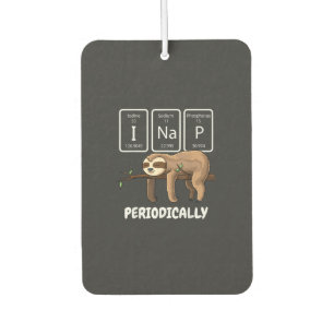 I Nap Periodically Science Sloth Periodic Table El Car Air Freshener