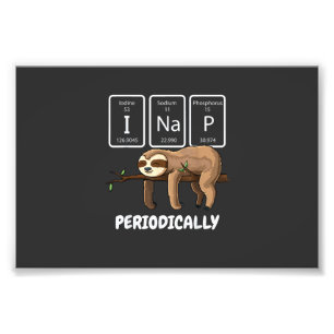 I Nap Periodically Science Sloth Periodic Table El Photo Print