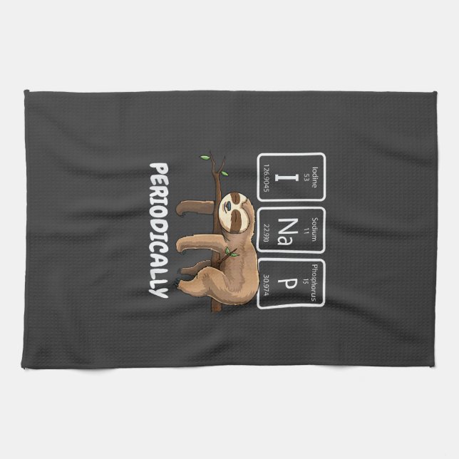 I Nap Periodically Science Sloth Periodic Table El Tea Towel (Horizontal)