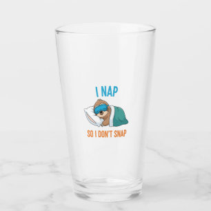 I Nap so I Don't Snap Funny Sloth Glass