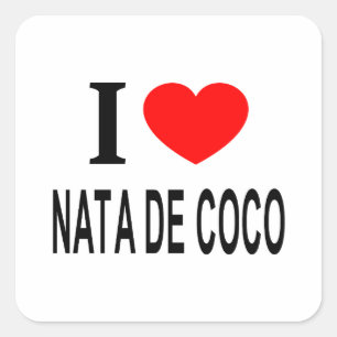 I ❤️ NATA DE COCO I LOVE NATA DE COCO I HEART NATA SQUARE STICKER