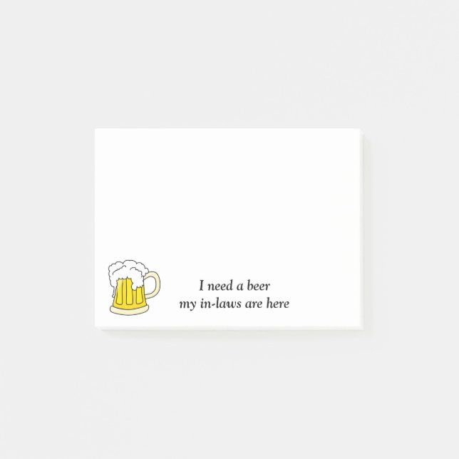 I Need A Beer Post It Notes (Front)