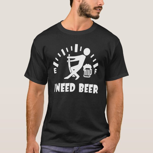 I Need A Beer   Speed Tachometer T-Shirt (Front)