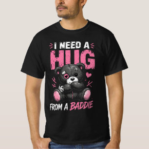 I Need A Hug From A Baddie Cute Pastel Goth Bear T-Shirt