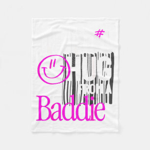 I Need A Hug from A Baddie Funny Meme Quote Fleece Blanket