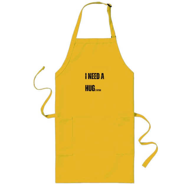 I Need a Hug Huge Tattoo Playful Word Twist Long Apron (Front)
