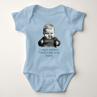 I need a mechanic, there's a leak in my chassis baby bodysuit