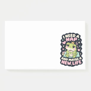 I need a nap and maybe a new life frog humour post-it notes