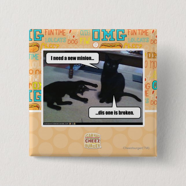 I need a new minion 15 cm square badge (Front)