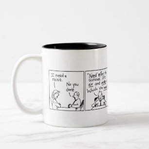 "I need a raise" cartoon mug