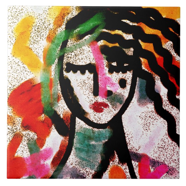 I Need a Vaca Original Abstract Art Ceramic Tile (Front)