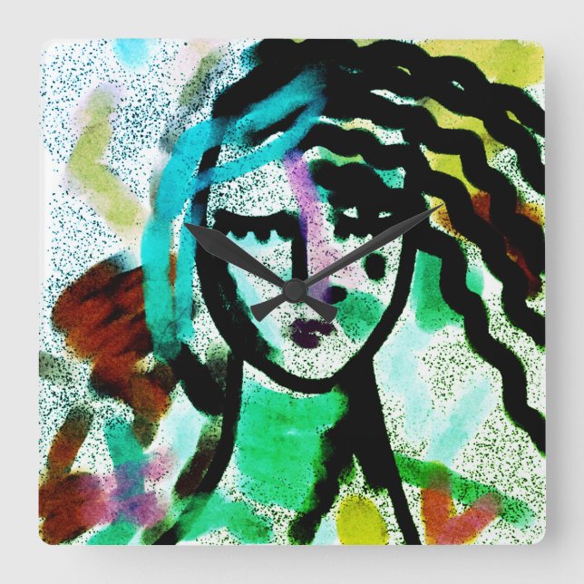 I Need a Vaca Original Abstract Art Square Wall Clock (Front)