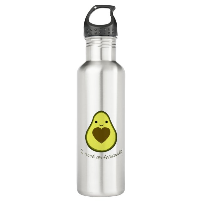 I Need an Avocuddle Cute Kawaii Avocado 710 Ml Water Bottle (Front)