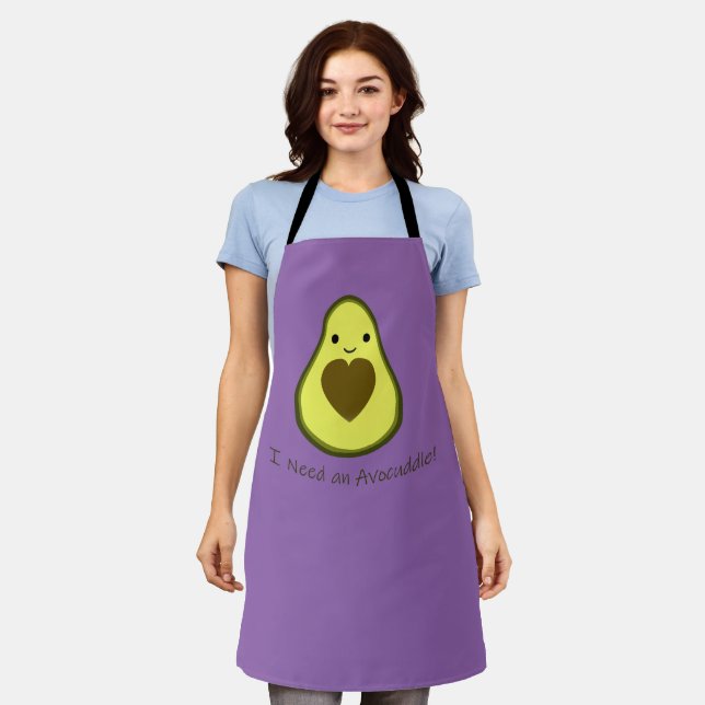 I Need an Avocuddle Cute Kawaii Avocado Apron (Worn)