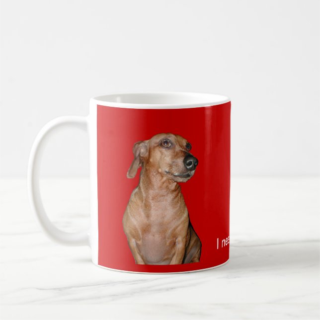 I need caffeine Dachshund Mug (Left)