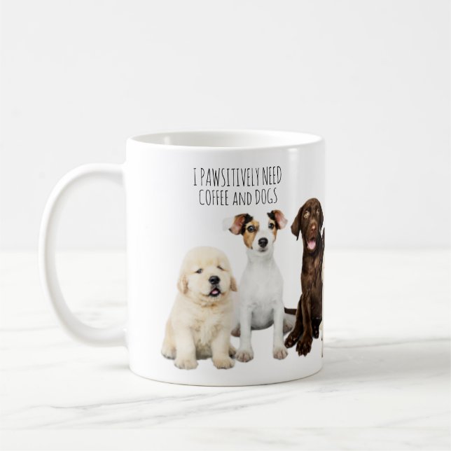 I Need Coffee and Dogs Coffee Mug (Left)