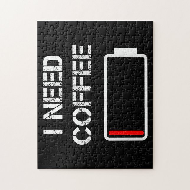 I need coffee funny coffee cups battery beans coff jigsaw puzzle (Vertical)