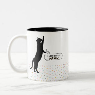 I need coffee MEOW  Two-Tone Coffee Mug