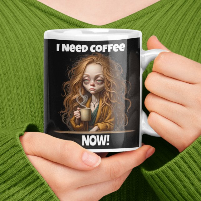 I Need Coffee NOW! Large Coffee Mug (Creator Uploaded)